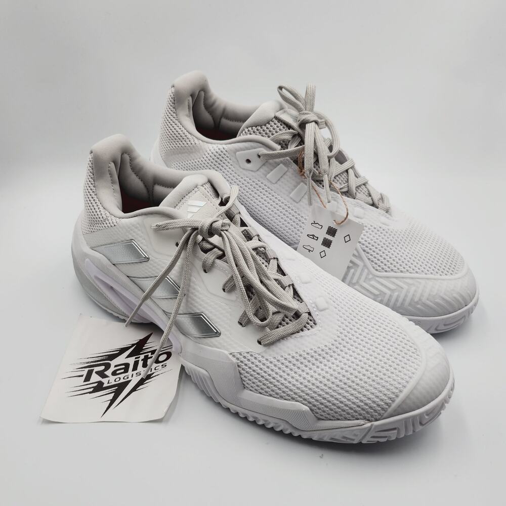 Womens Size 10 Adidas Tennis Shoes Barricade 13 Athletic Cloud White Gray IF0407 - Picture 1 of 5